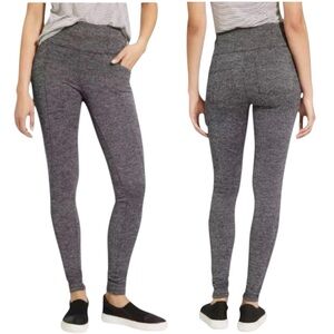 Athleta Metro Herringbone High Waisted Legging w/Pockets Gray Sz S Like New